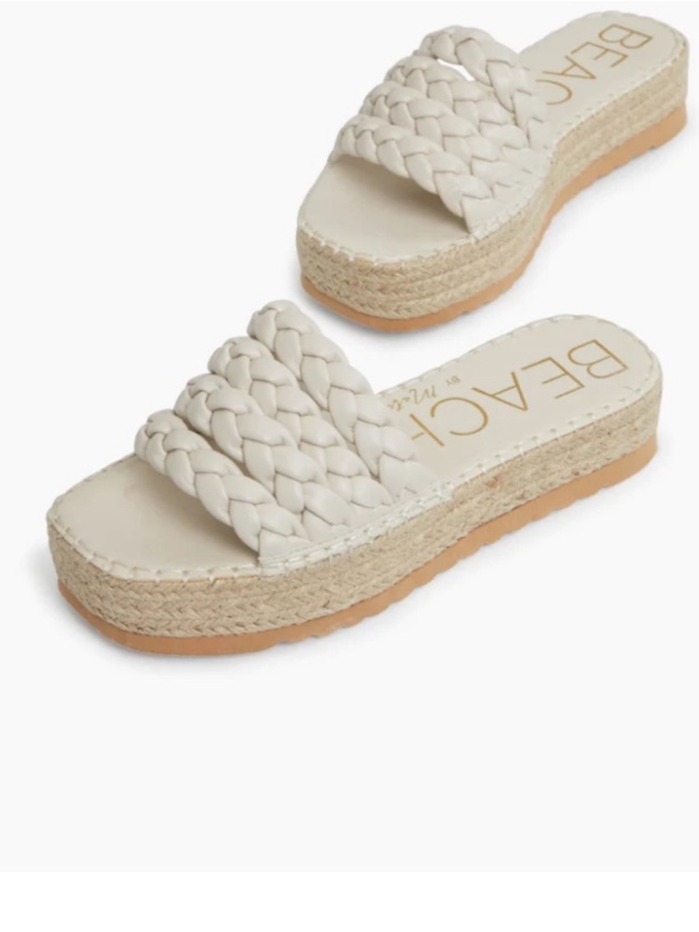 Beach by MATISSE White Pacific Platform Braided Sandals espadrille size 9